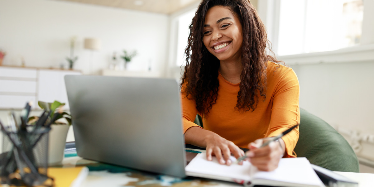 Woman working at desk