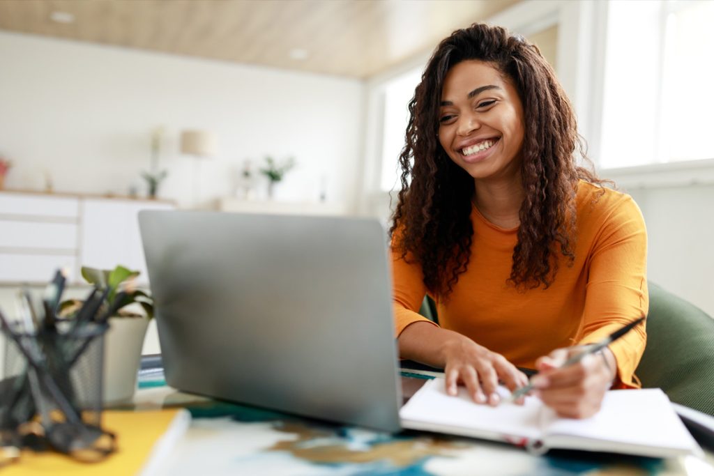 Woman working at desk