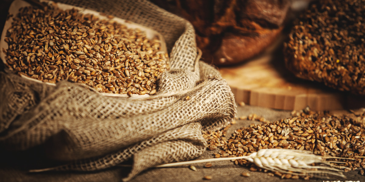 Grains out of a bag