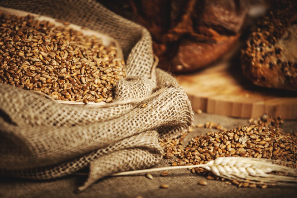 Grains out of a bag