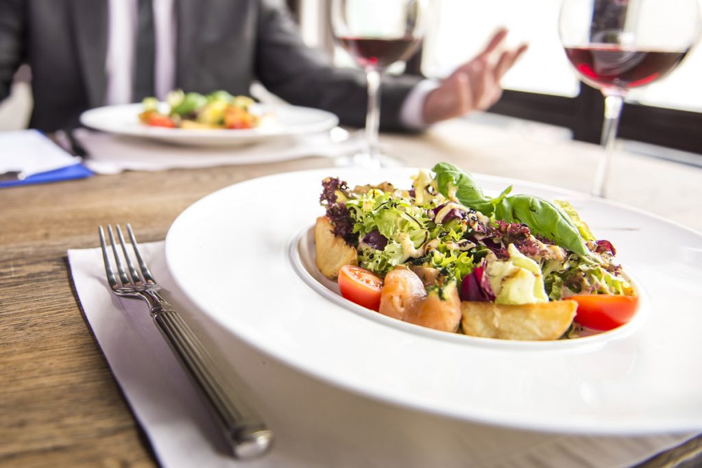 Meals on a restaurant table